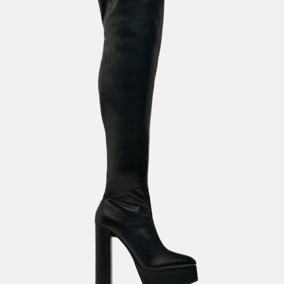 NWT ZARA OVER THE KNEE PLATFORM BOOTS 6.5, 7.5, 8, 9  3037 - Picture 3 of 9